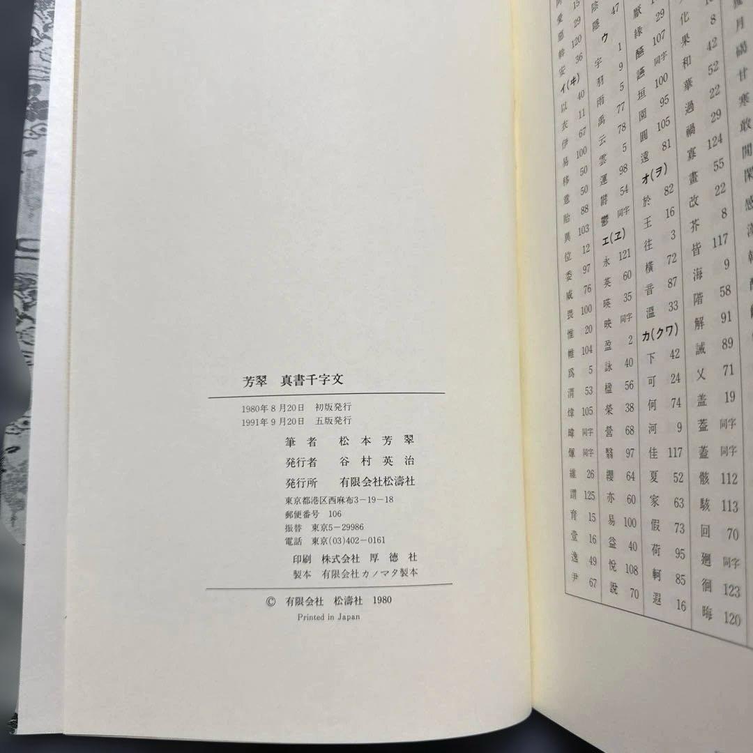 芳翠真草千字文 松濤社　松本芳翠