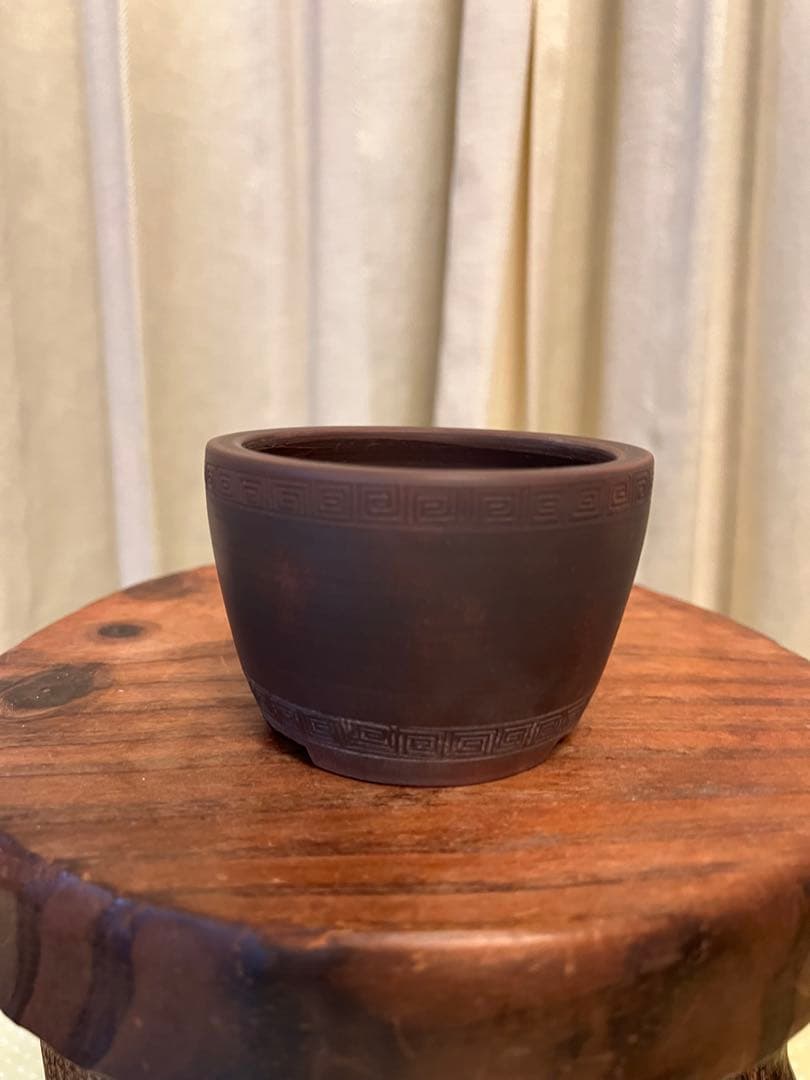 盆栽鉢　美芸　雷紋柄