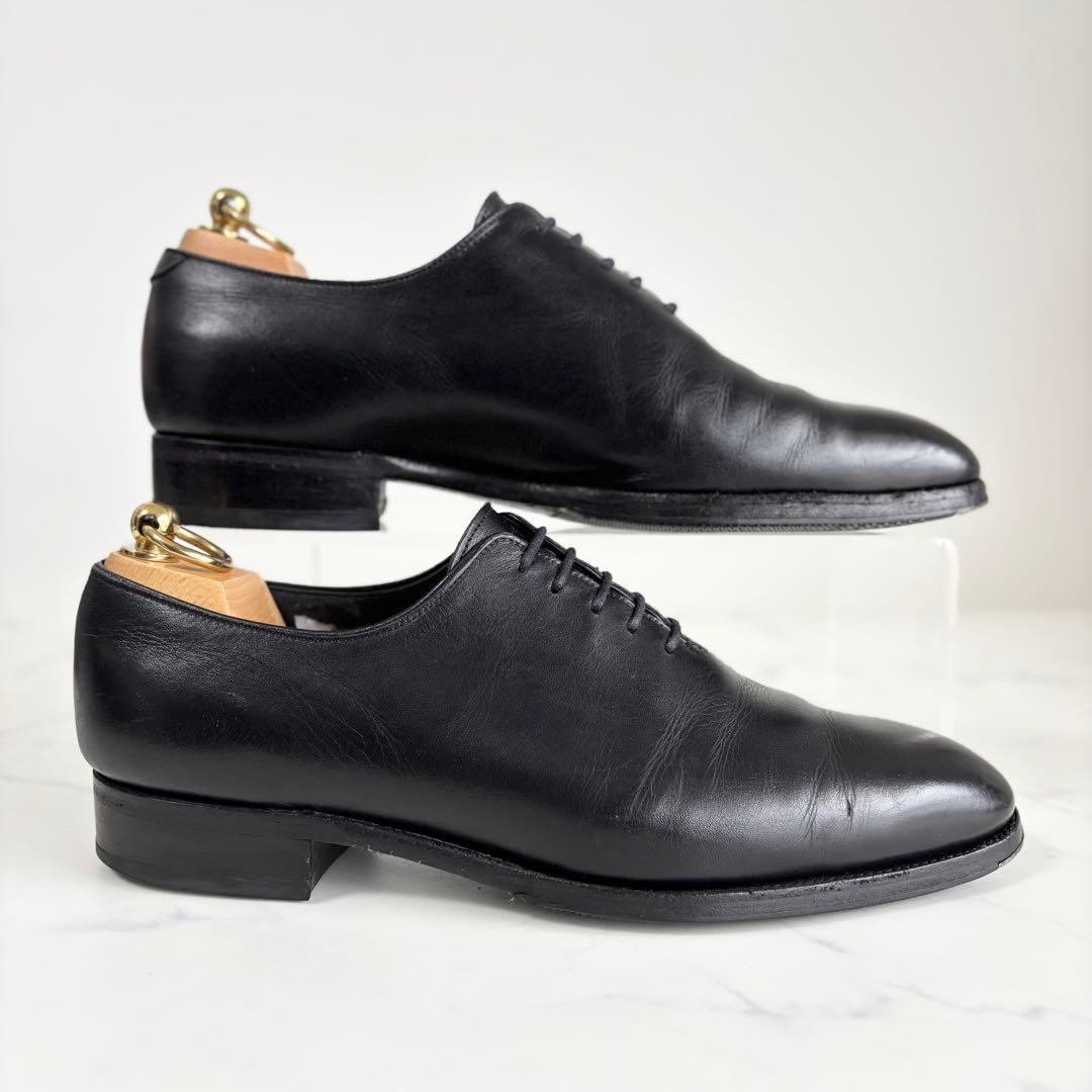 浅草靴誂 7 25.0 ホールカット ドレスシューズ 革靴 日本製 ブラック