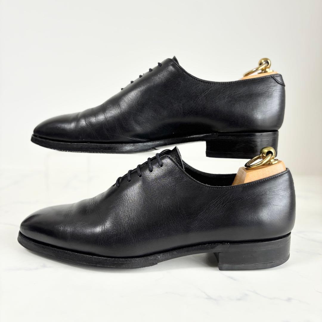 浅草靴誂 7 25.0 ホールカット ドレスシューズ 革靴 日本製 ブラック
