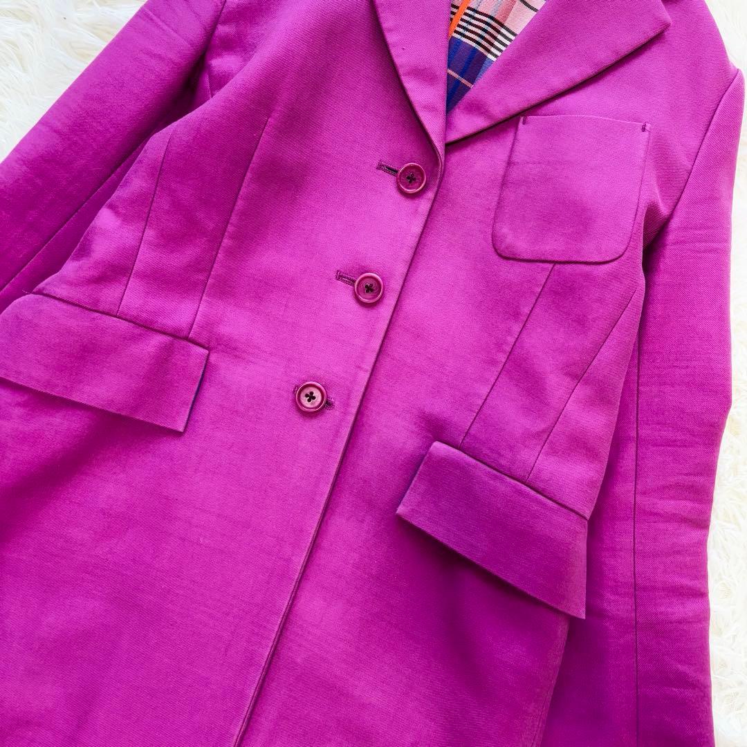 PS PaulSmith✨チェスターコート　裏地チェック　ロング丈　ピンク　現行