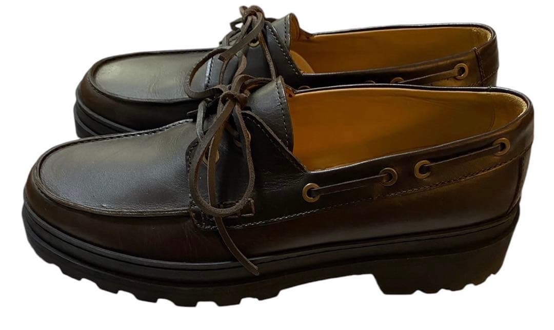 美品　箱付き　APC アーペーセー　デッキ　モカシン　シューズ　レザー　ブラウン