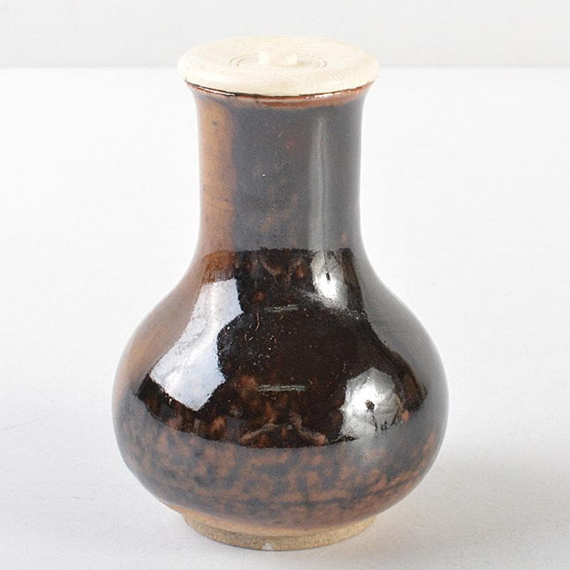 茶道具　膳所焼　陽炎園造　淡海ぜぜ　茶入　共箱　V　R6088