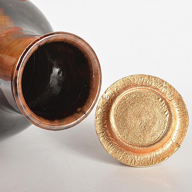 茶道具　膳所焼　陽炎園造　淡海ぜぜ　茶入　共箱　V　R6088