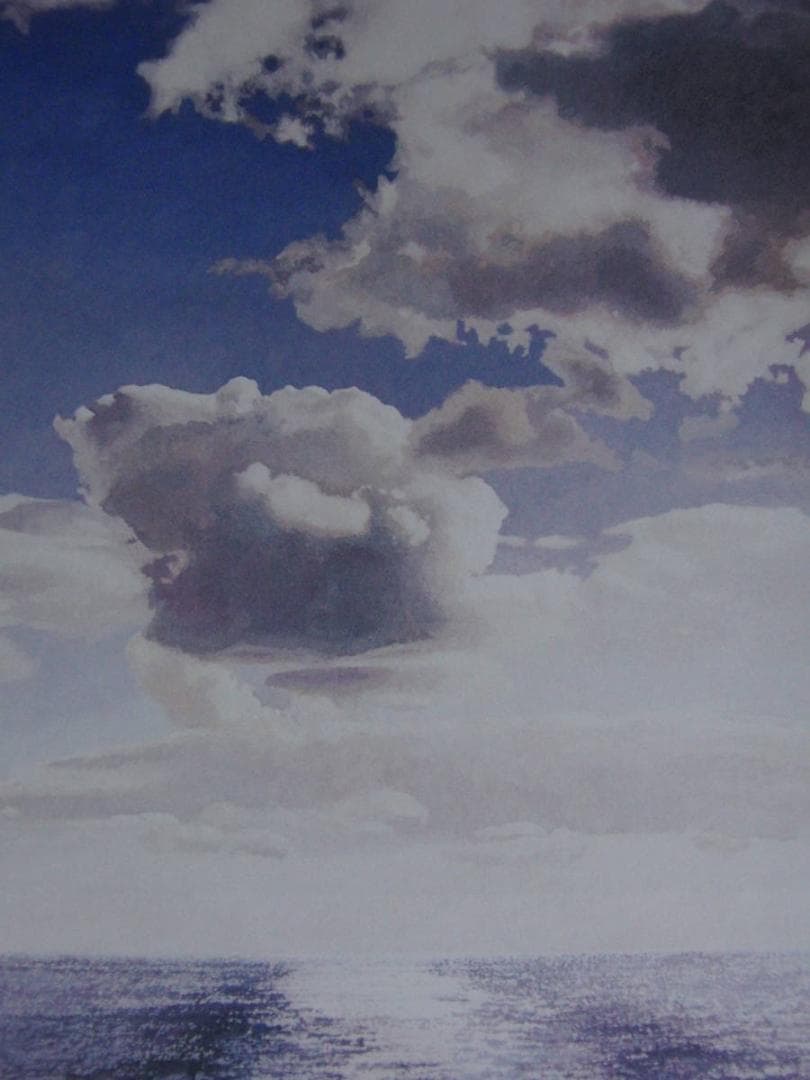 津地威汎、【航跡－雲のゆくえ‐】、希少な額装用画集より、新品額装付、状態良好