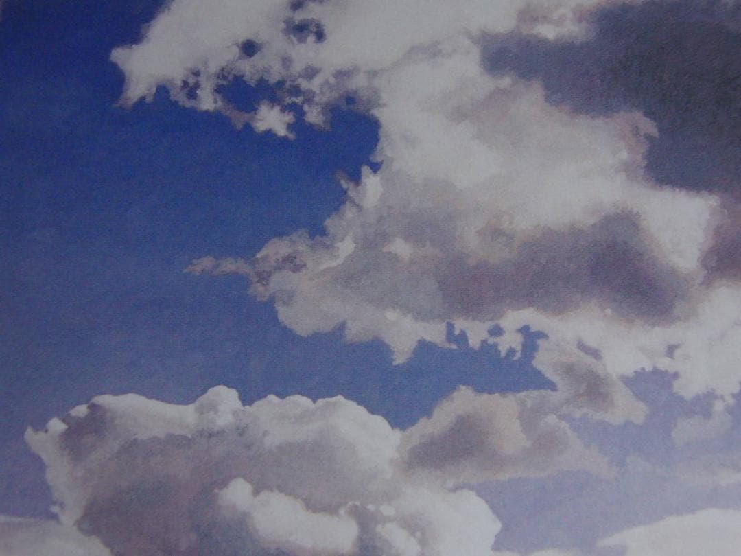 津地威汎、【航跡－雲のゆくえ‐】、希少な額装用画集より、新品額装付、状態良好