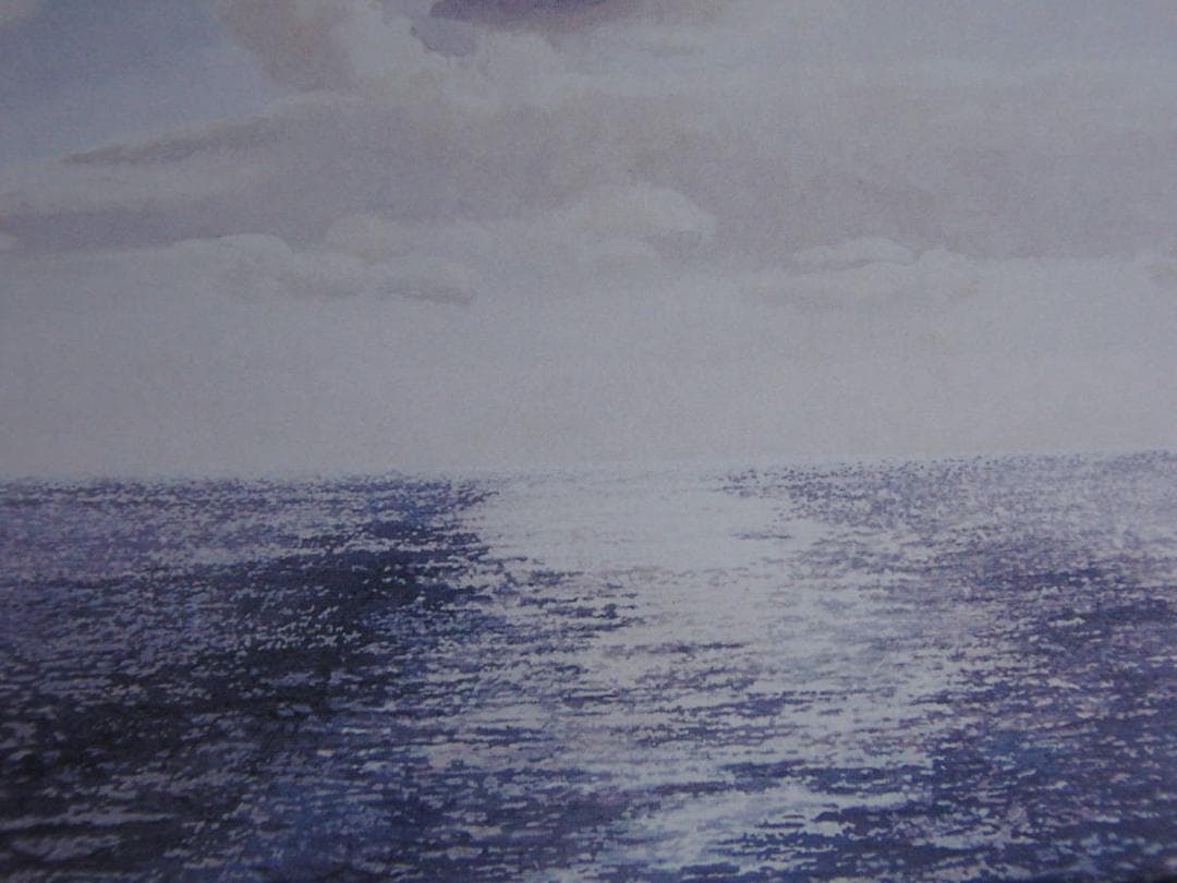 津地威汎、【航跡－雲のゆくえ‐】、希少な額装用画集より、新品額装付、状態良好