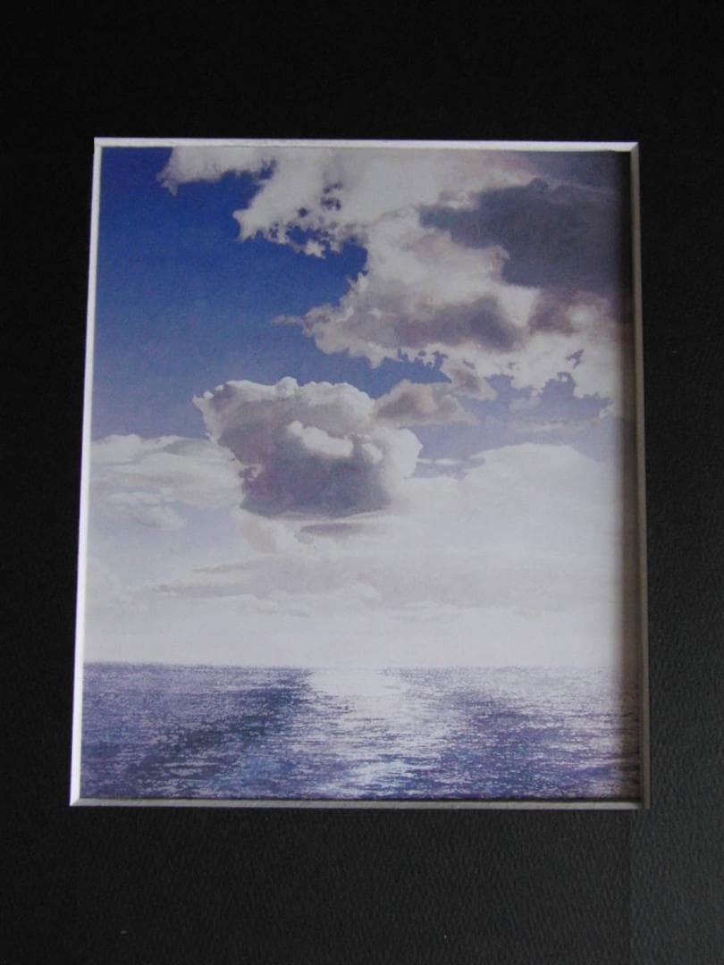 津地威汎、【航跡－雲のゆくえ‐】、希少な額装用画集より、新品額装付、状態良好