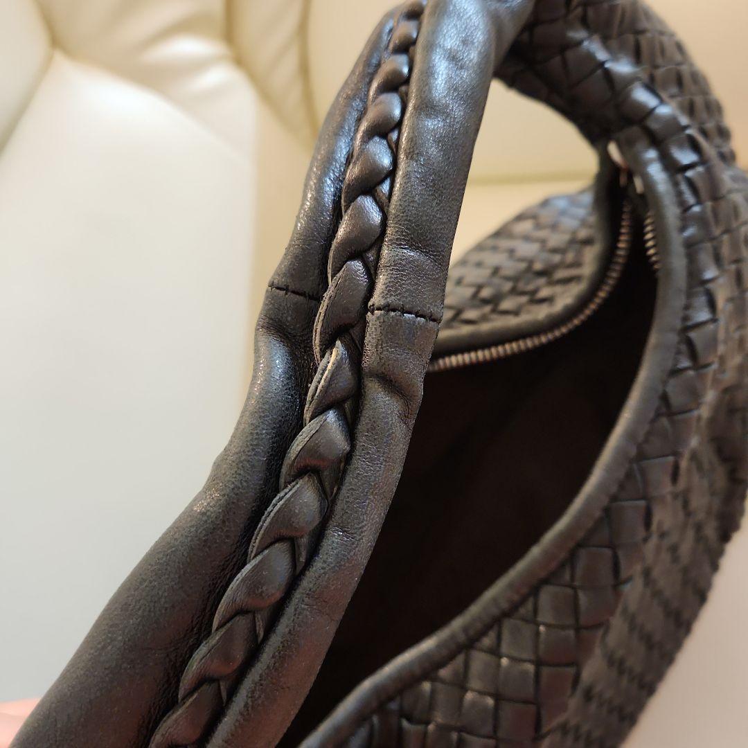 ボッテガヴェネタ　黒 編み込みレザー ハンドバッグ
