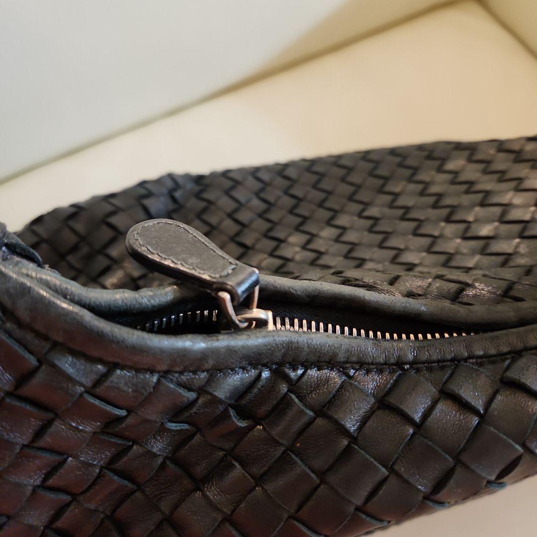 ボッテガヴェネタ　黒 編み込みレザー ハンドバッグ