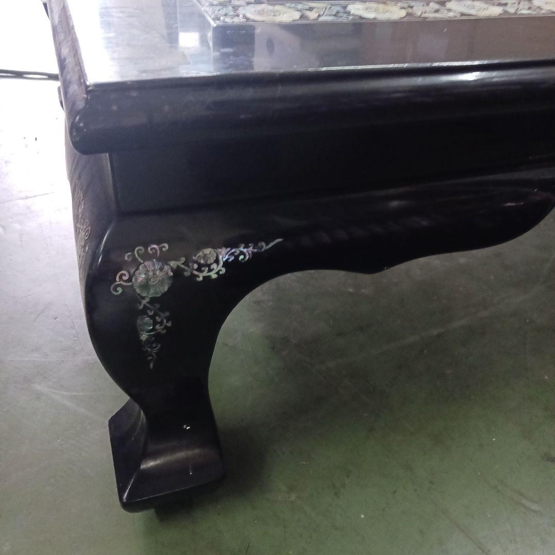 KS5　朝鮮美術　螺鈿　鳳凰紋　長方形　座卓　テーブル　Y