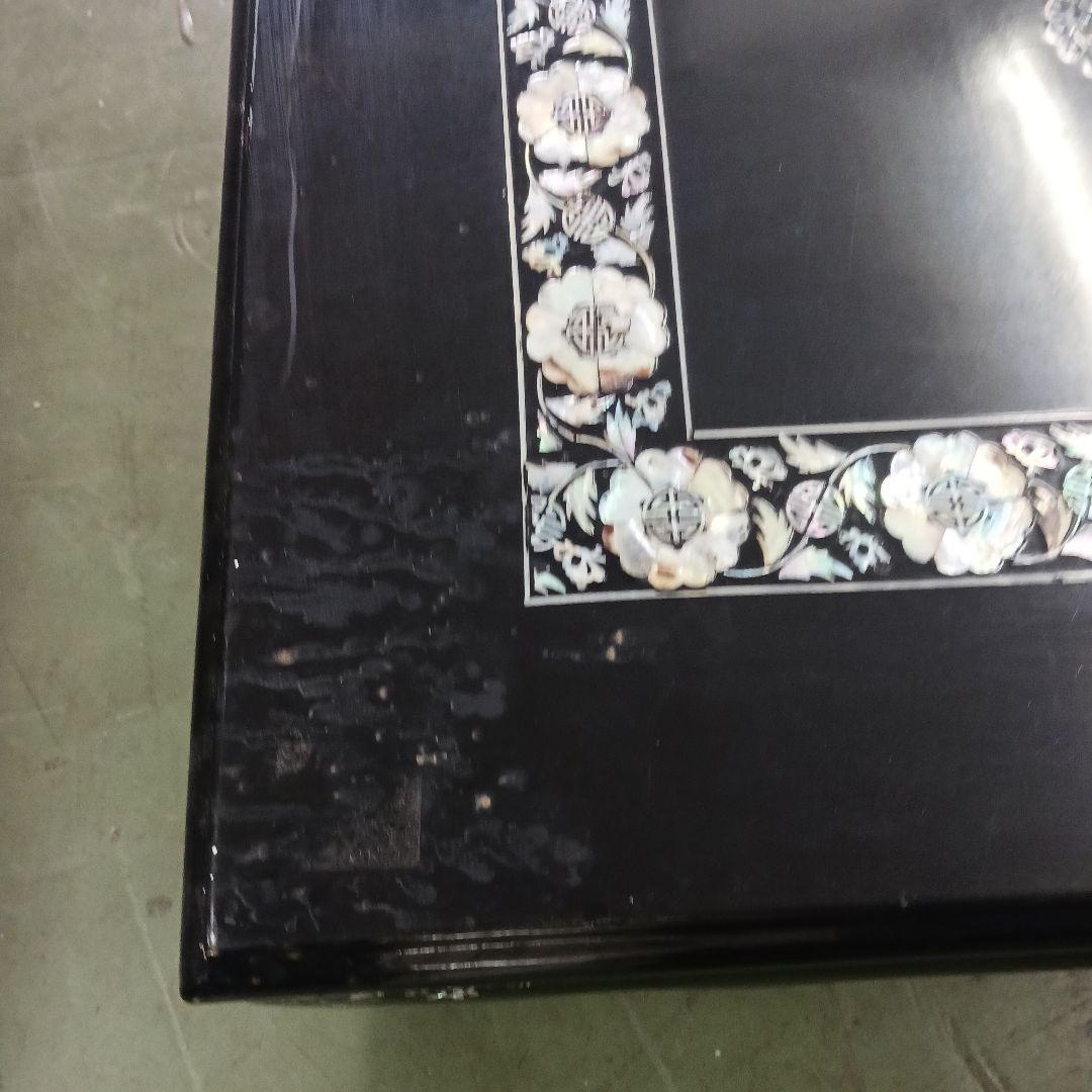 KS5　朝鮮美術　螺鈿　鳳凰紋　長方形　座卓　テーブル　Y