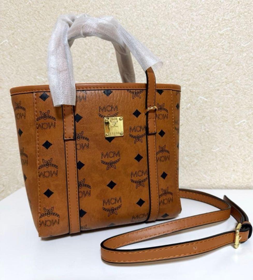 モノグラム　レザーハンドバッグ　キャラメルブラウン　ドッグチャーム付き　希少レア