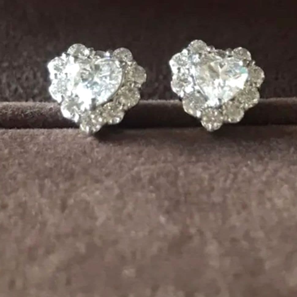 Marry　天然ダイヤモンド　ハートシェイプ　ピアス　pt900