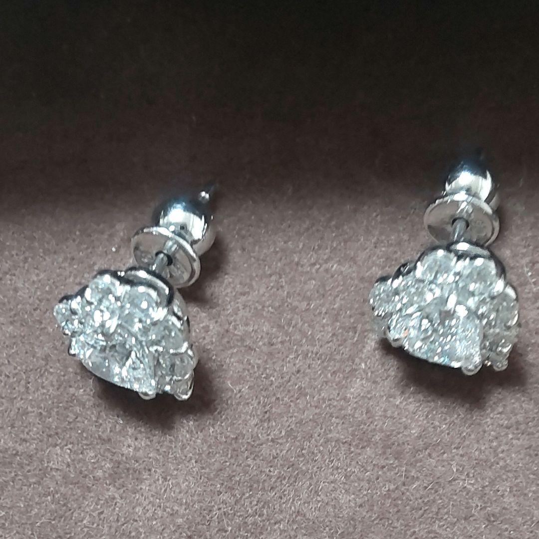 Marry　天然ダイヤモンド　ハートシェイプ　ピアス　pt900