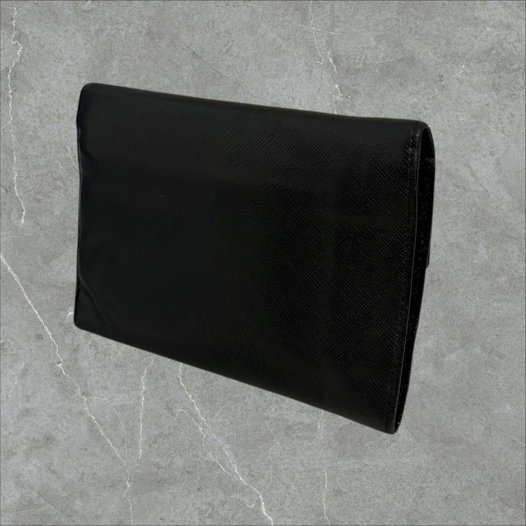 美品✨ PRADA プラダ 三つ折り財布 サフィアーノ ブラック 黒