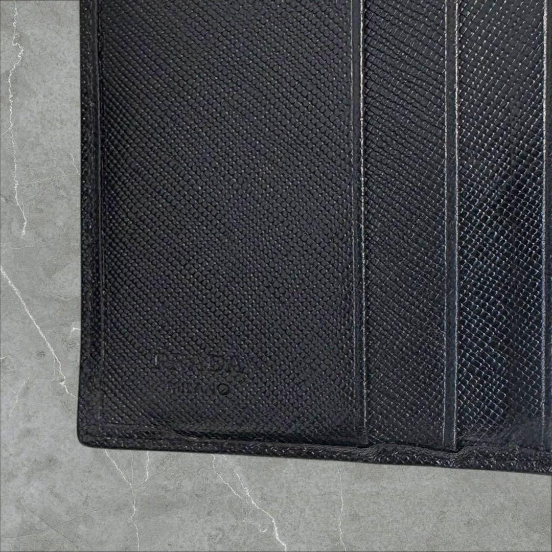 美品✨ PRADA プラダ 三つ折り財布 サフィアーノ ブラック 黒