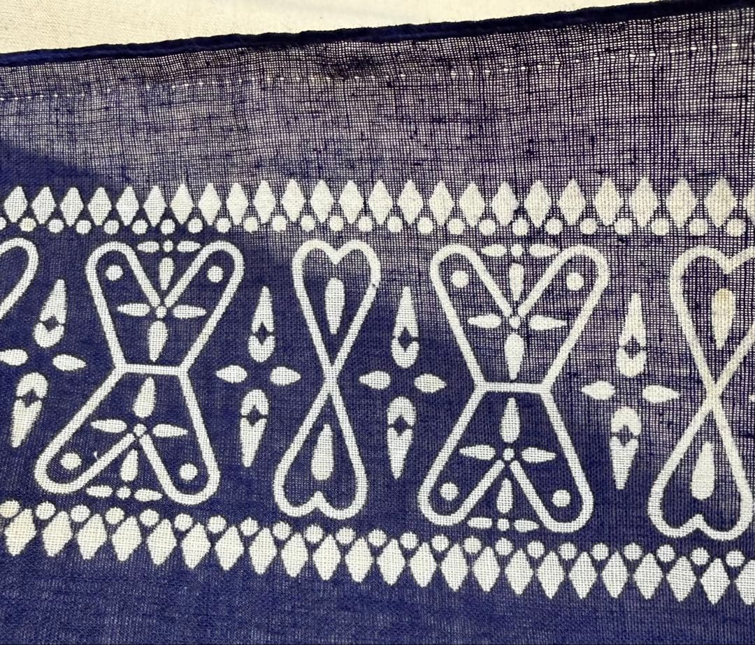クロス柄 オリジナル ネイビー 紺 RN14193 ビンテージバンダナ 1606