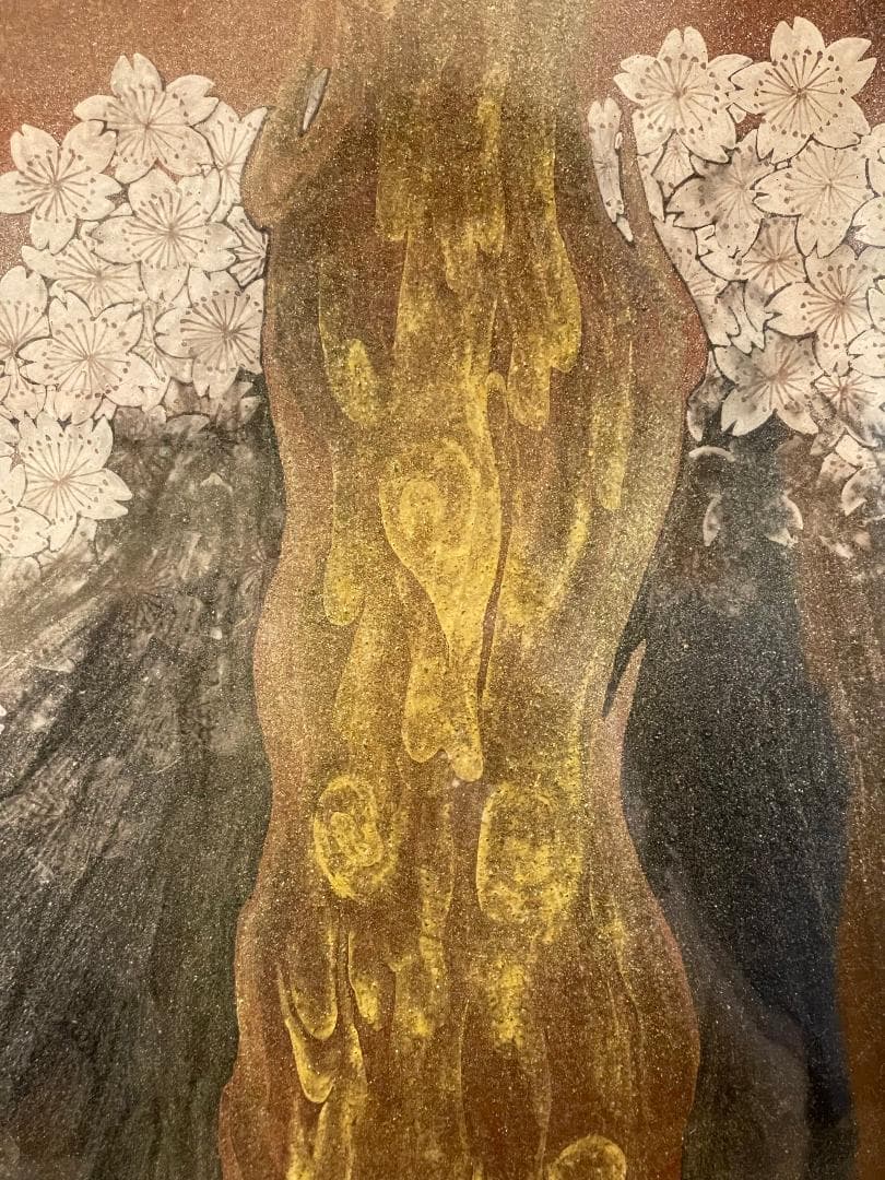 九谷焼　谷敷正人作　陶額雪月花『花』飾絵皿　飾皿　陶板画　額装