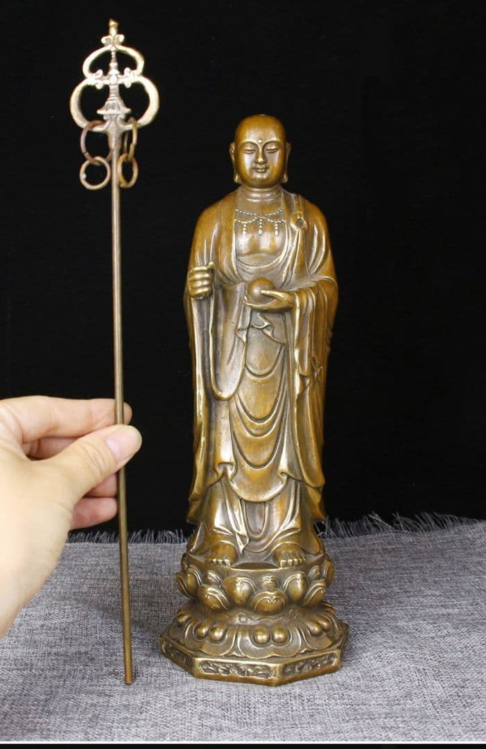 地蔵 菩薩 観音 銅製 仏像 彫刻 仏堂 置物 開運 風水