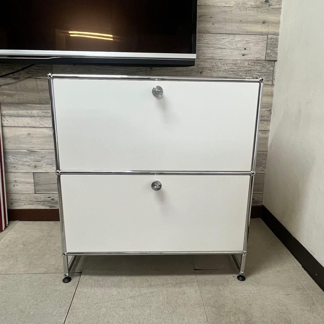 ★カルピス ★USMハラー １列３段 鍵付キャビDD/DD 色：白