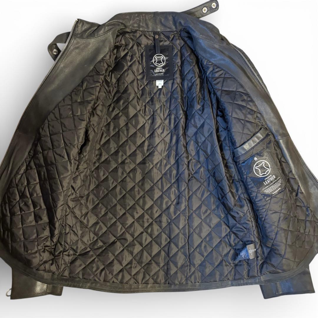 G-STAR RAW ジースター ロウ レザー シングルライダース キルティング