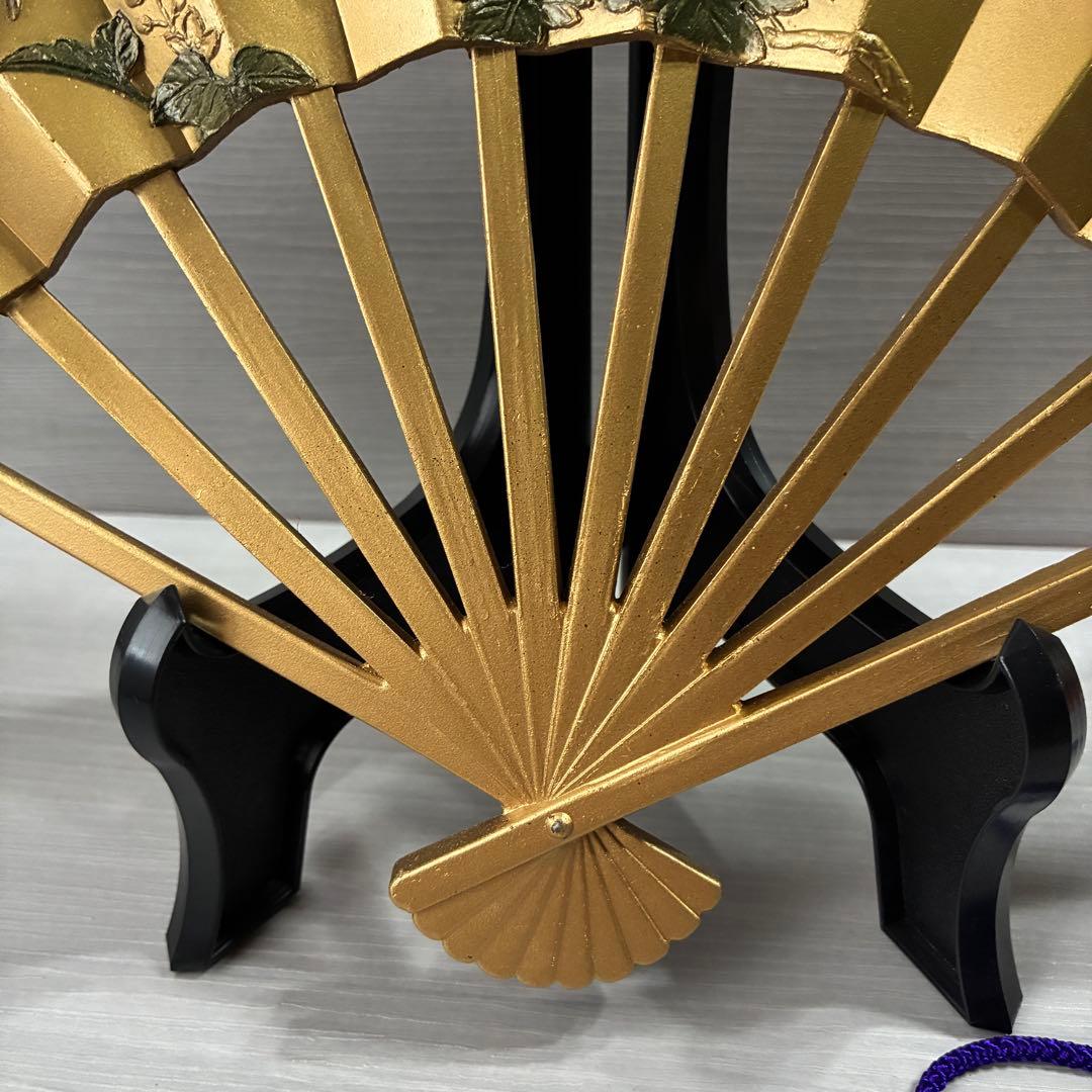 扇面　鳳凰　金属工芸　ヴィンテージ　工芸品　骨董品　飾扇