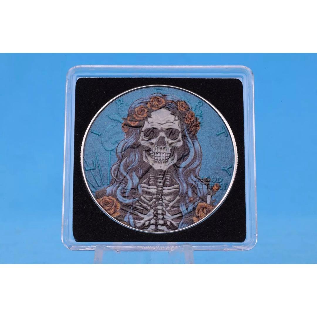 【200枚限定】アメリカ イーグル銀貨 カラーアンティーク仕上げ 女性スケルトン