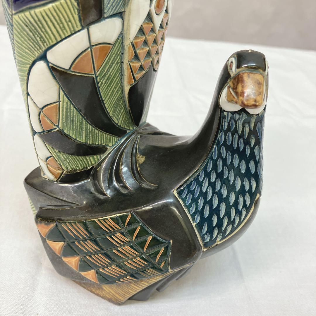 アーテサニアリンコナダ 孔雀 クジャク 装飾花瓶 オブジェ 置物 アールデコ