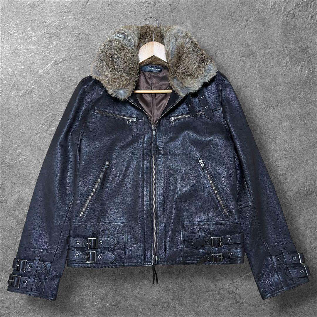 y2k japanese label Haruf ゴートレザー レザージャケット