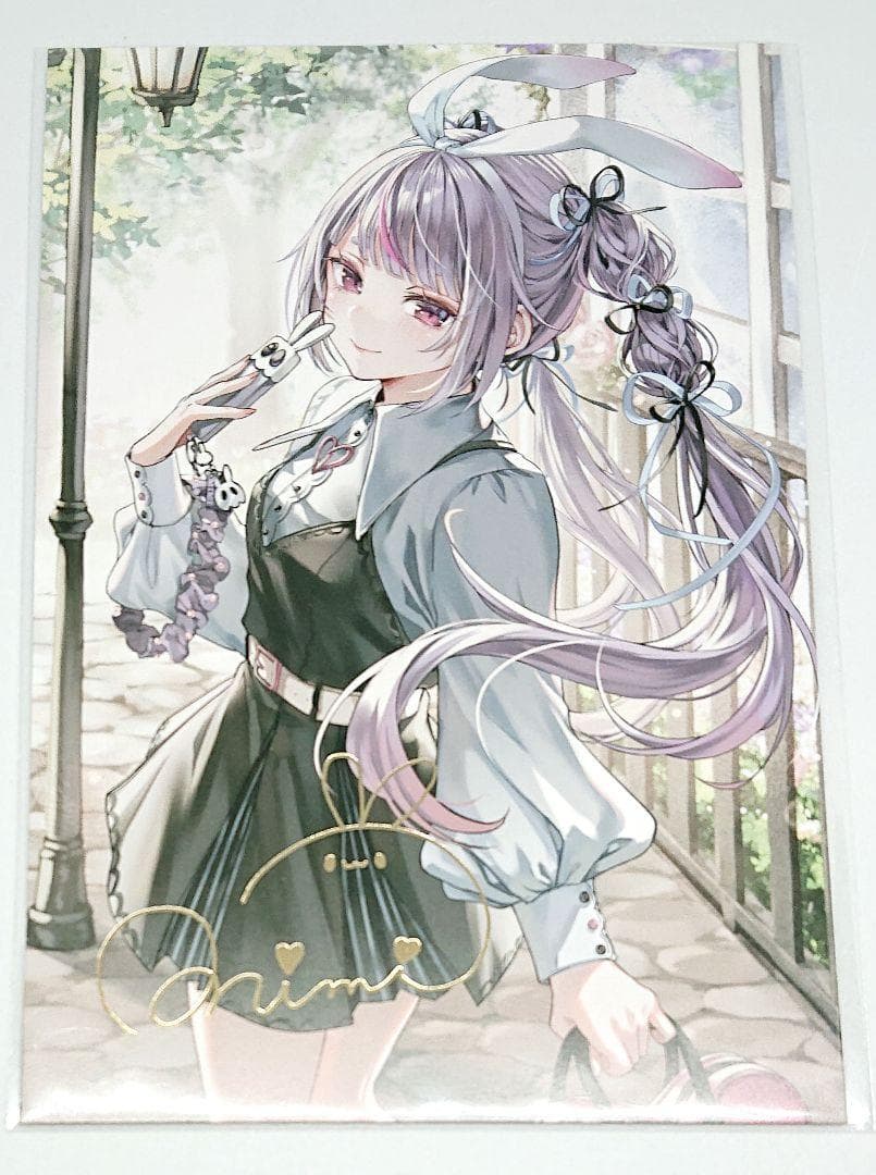 兎咲ミミ 5周年 記念 複製 箔押し サイン入り ポストカード ぶいすぽっ！