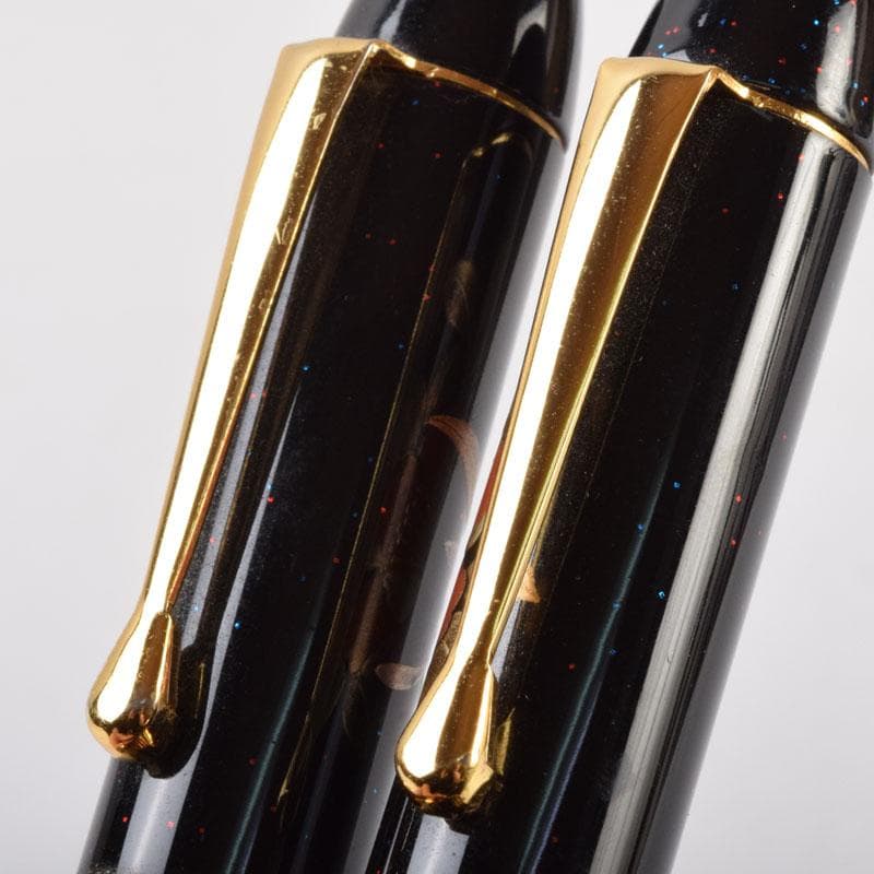 漆塗　花草蒔絵　万年筆　ボールペン　2点まとめて　V　9024