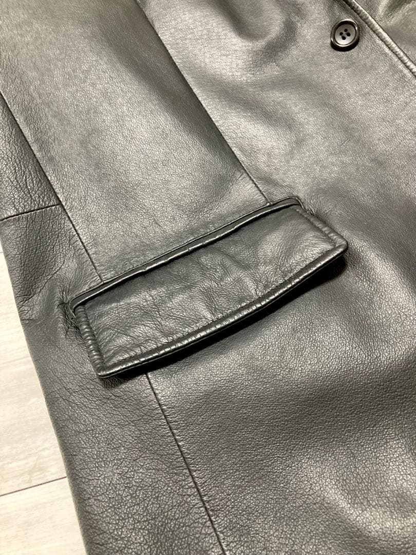 本革レザージャケット 3つボタン ノッチ衿 メンズ シングルジャケット