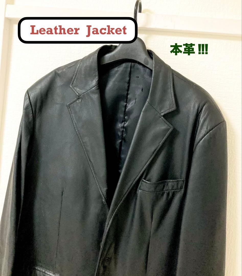 本革レザージャケット 3つボタン ノッチ衿 メンズ シングルジャケット