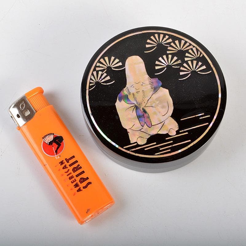 茶道具　清陽造　螺鈿装飾　寿老人貝入　香合　共箱　V　6244