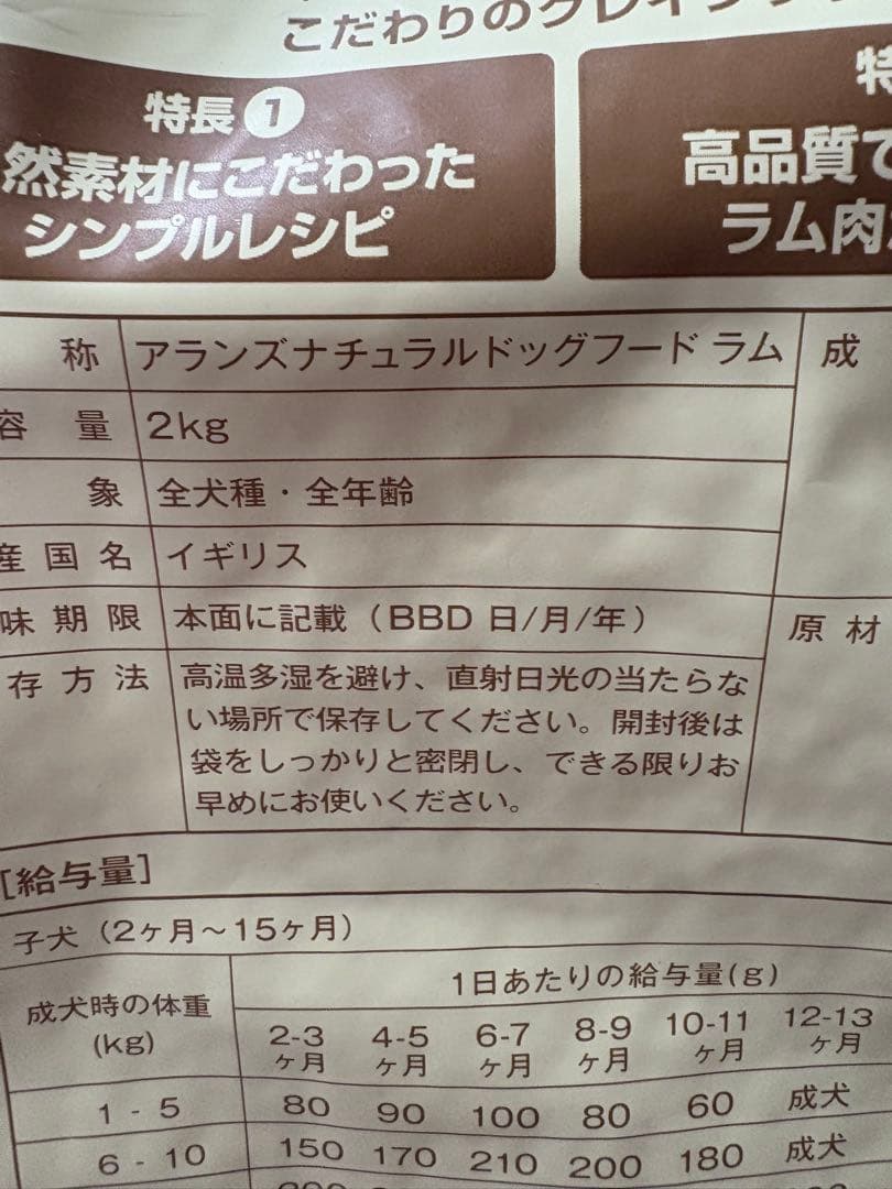 アランズナチュラルドッグフード ラム