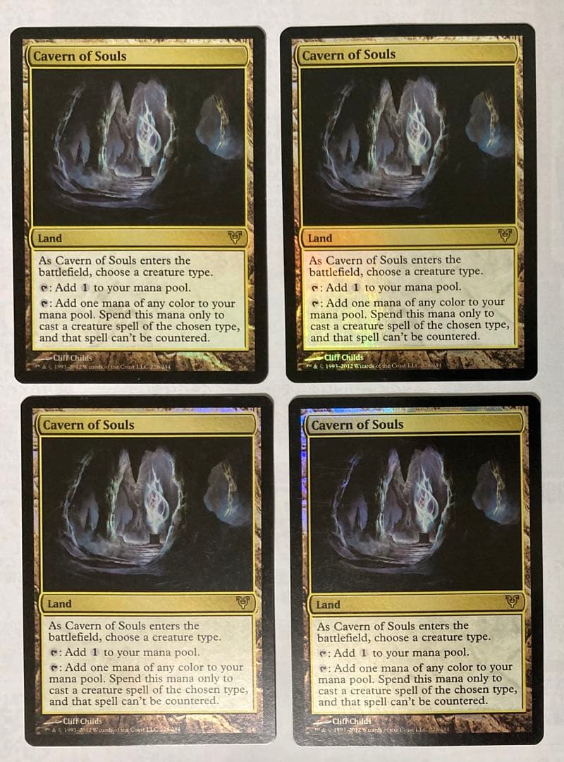 MTG　foil英語　魂の洞窟　4枚セット　アヴァシンの帰還　AVR