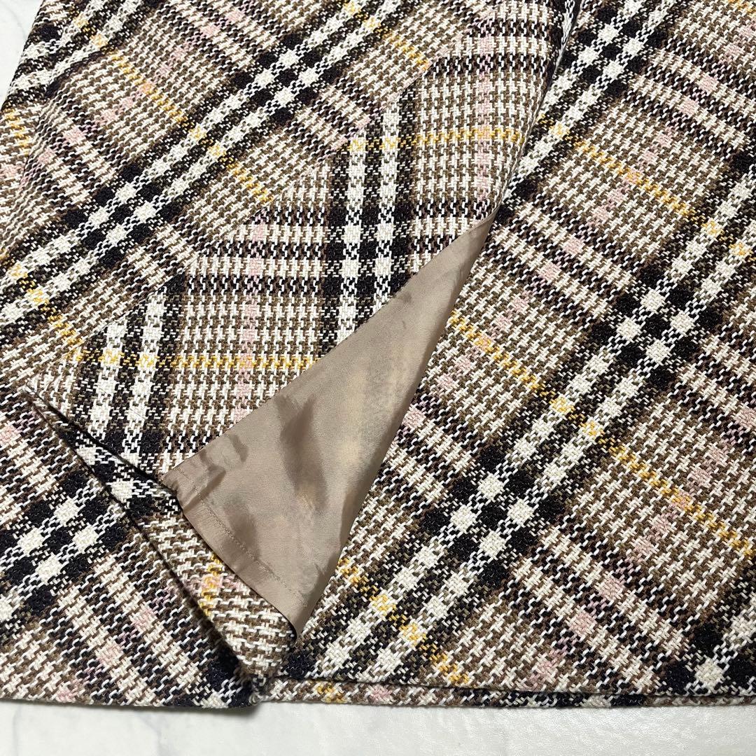 美品♪バーバリーロンドン ツイード ラップスカート 巻きスカート ベルト 36