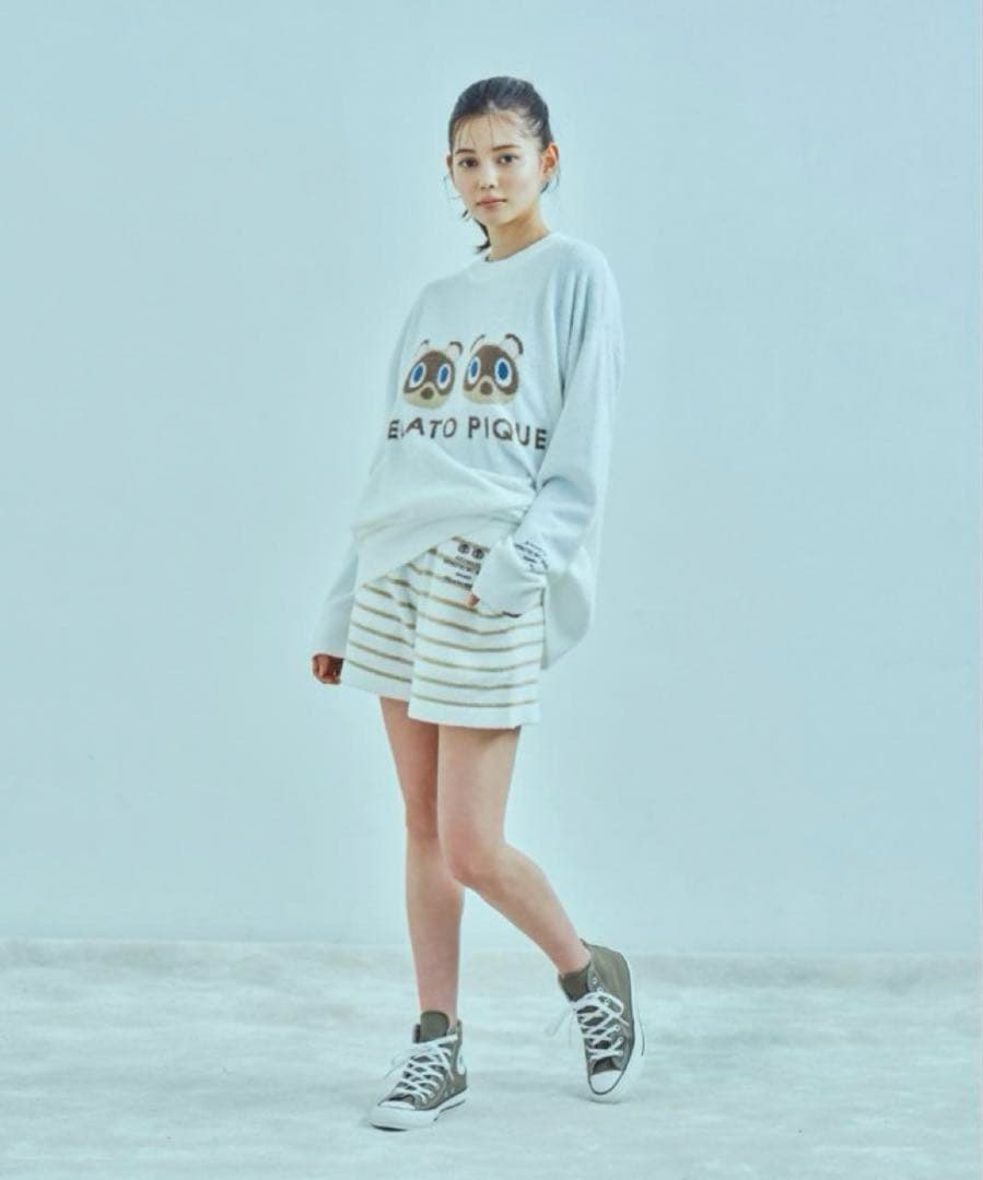 【ジェラートピケ】つぶまめジャガードプルオーバー＆ショートパンツ／２点セット