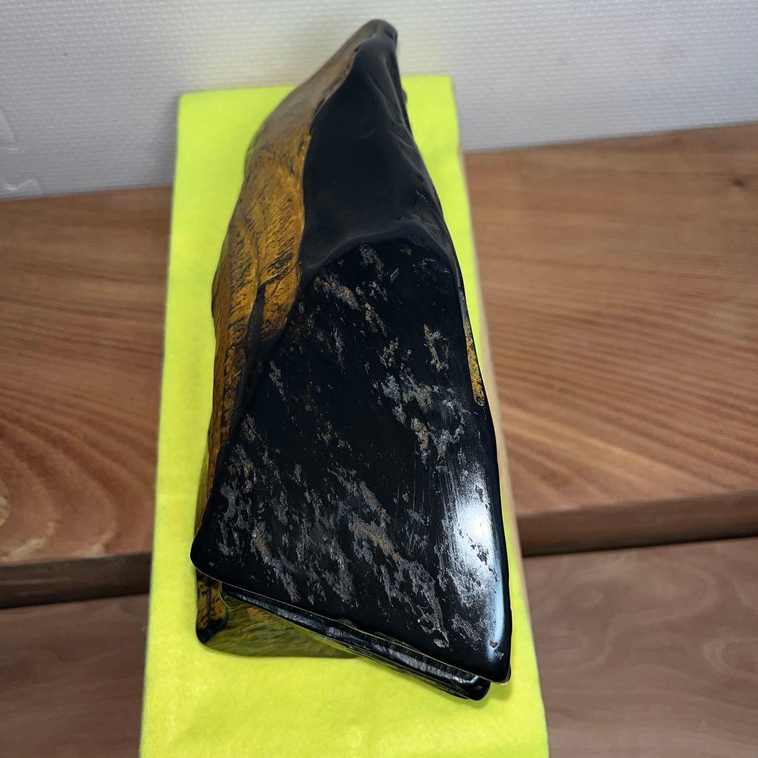 ⭕️龍渓硯　日本工芸会正会員　翠川希石(袈裟美) 共石蓋付き天然硯　5Ｋg超