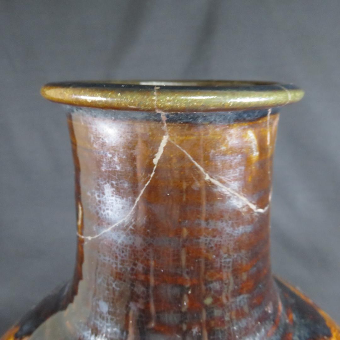 相馬 壺 訳アリ 口直し 大壺 時代物 鉄釉