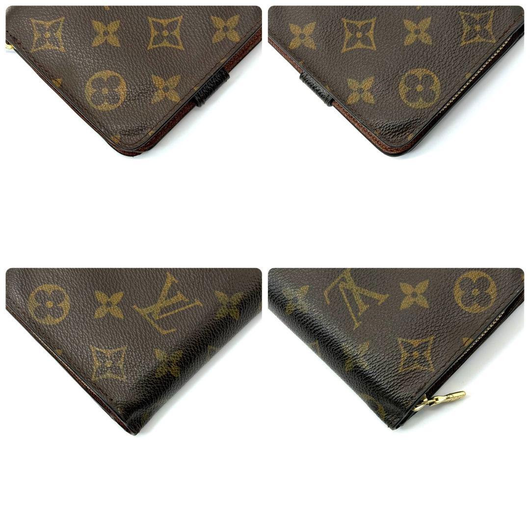 良品. ルイヴィトン モノグラム コンパクトジップ 財布 二つ折り ラウンド 茶