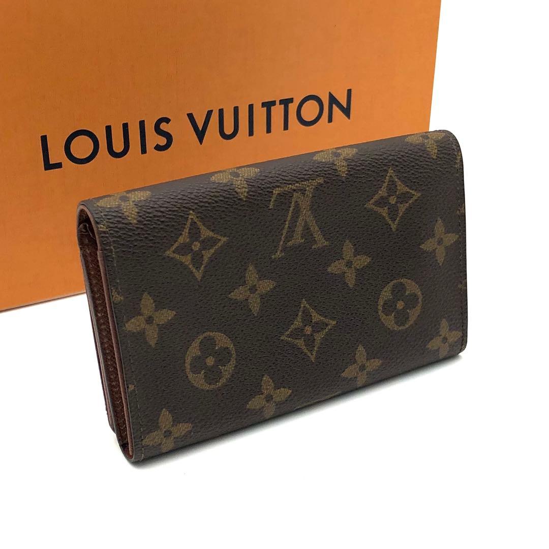 ルイヴィトン トレゾール 二つ折り財布 モノグラム ブラウン レディース