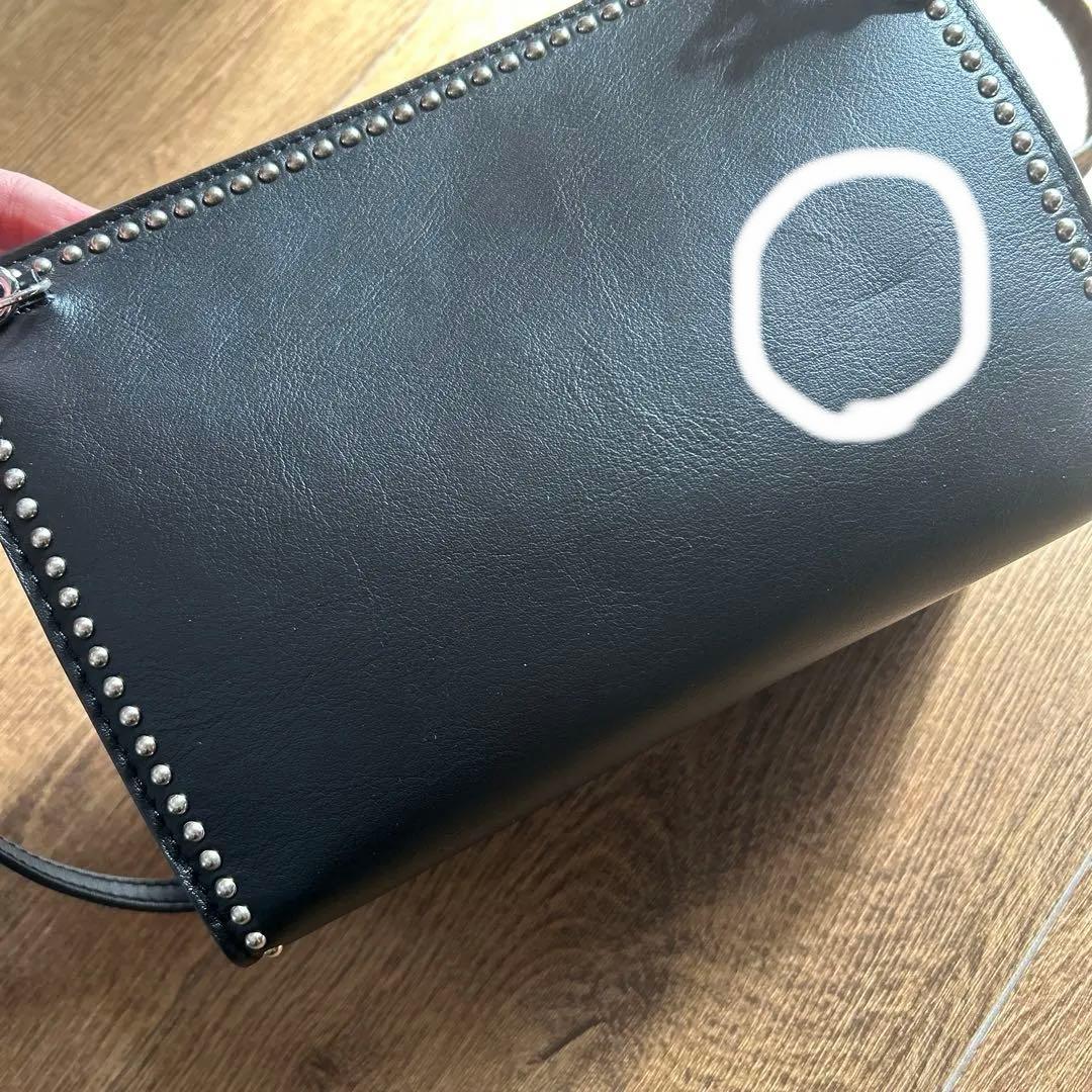 超美品 J&M DAVIDSON ブラックレザーショルダーバッグ