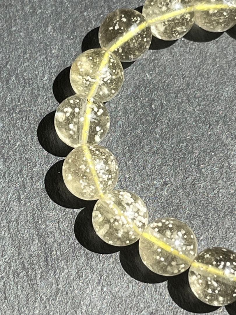 鑑別書付き　リビアングラス　10.4〜10.7㎜　ブレスレット　　№5