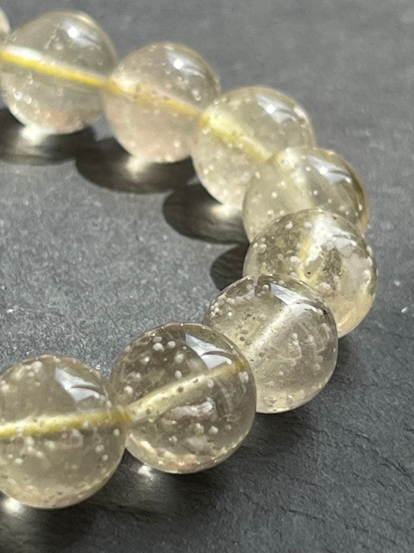 鑑別書付き　リビアングラス　10.4〜10.7㎜　ブレスレット　　№5