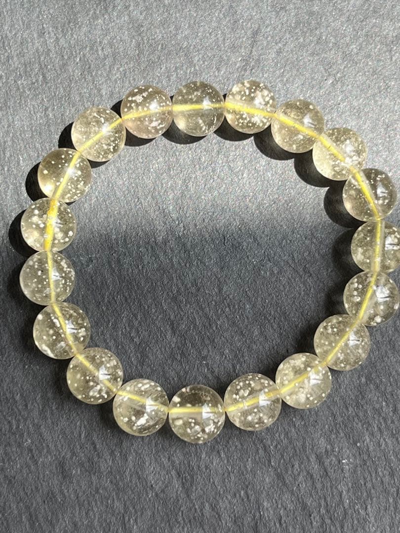 鑑別書付き　リビアングラス　10.4〜10.7㎜　ブレスレット　　№5