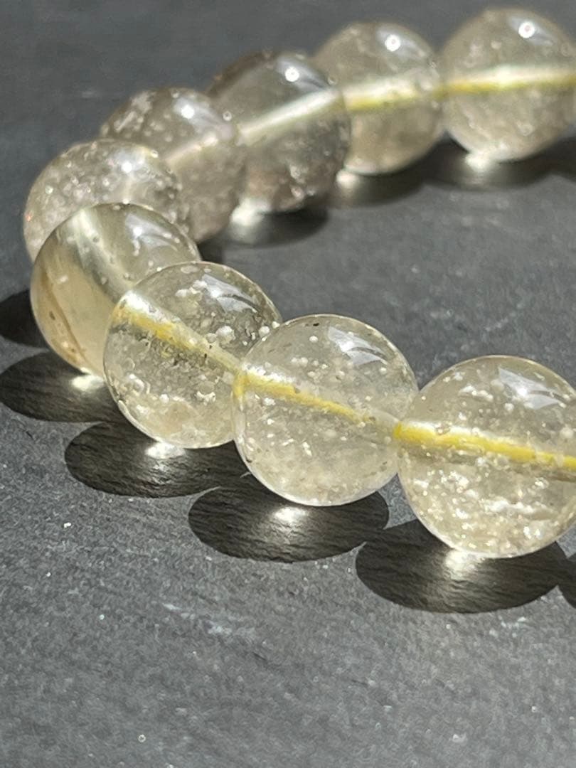 鑑別書付き　リビアングラス　10.4〜10.7㎜　ブレスレット　　№5