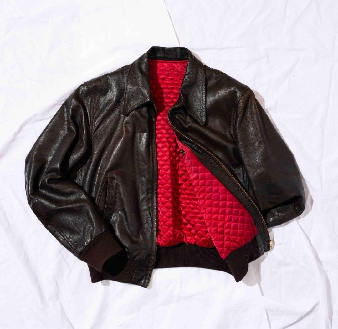 ヴィンテージ リメイク レザージャケット 裏地キルティング