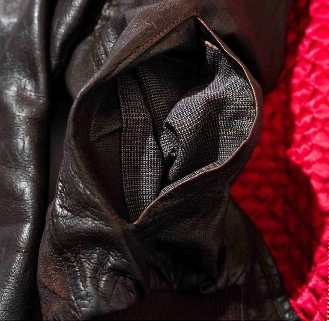 ヴィンテージ リメイク レザージャケット 裏地キルティング